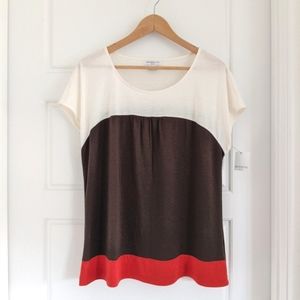 Colorblock‎ Liz Claiborne Petite Capped Sleeves Top